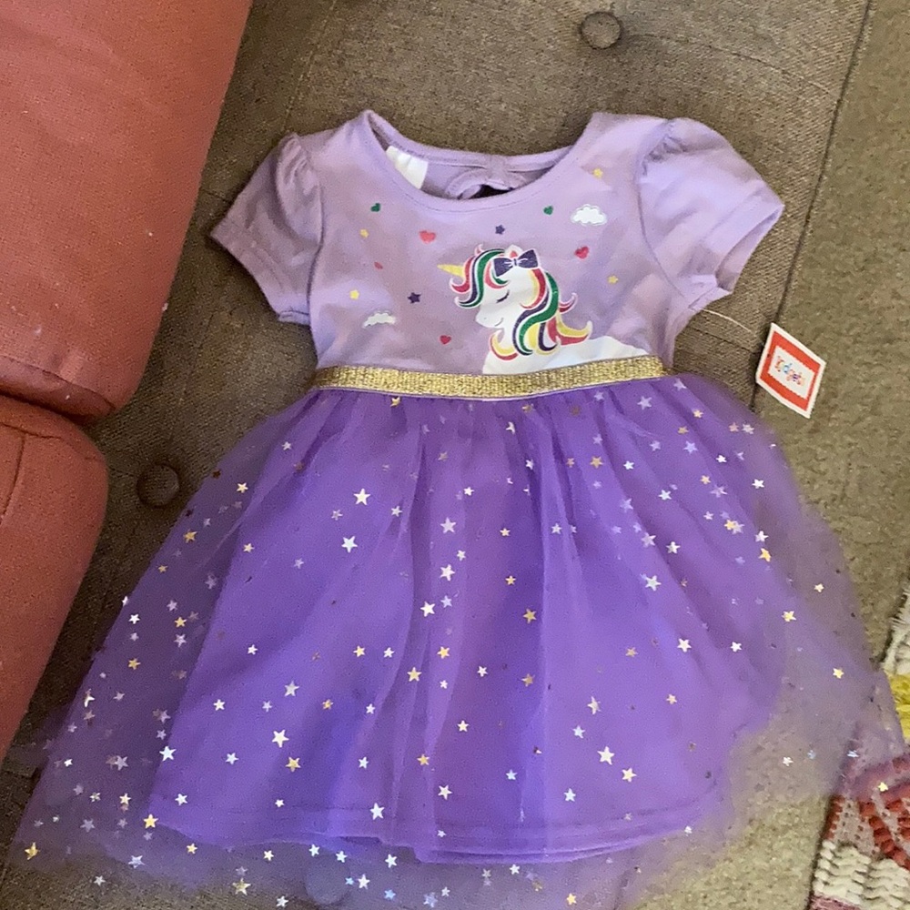 Purple tutu unicorn toddler dress
